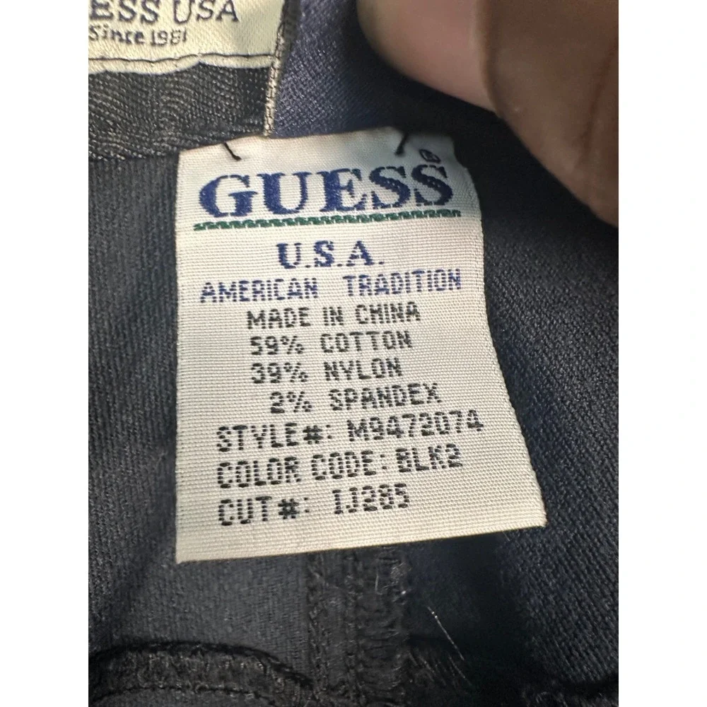 Guess Comfort Mens Black Straight Leg Stretch Trousers Pants M9472074 Size 33